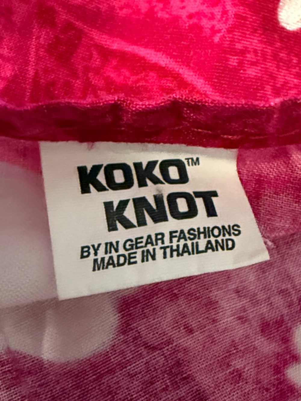 Koko Knot Hibiscus Print Sarong Pareo Wrap Fuchsia White O/S - Picture 4 of 5